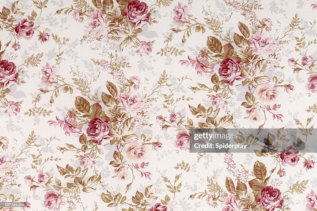 Vecchio mondo tessuto floreale rosa antico