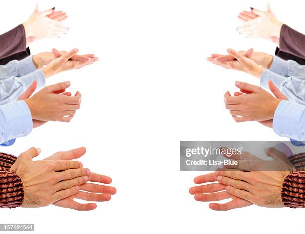 clapping hands.copyspace. - clapping hands white background stock pictures, royalty-free photos & images