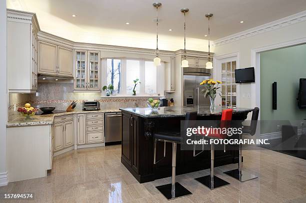 modern kitchen - polished granite stock pictures, royalty-free photos & images