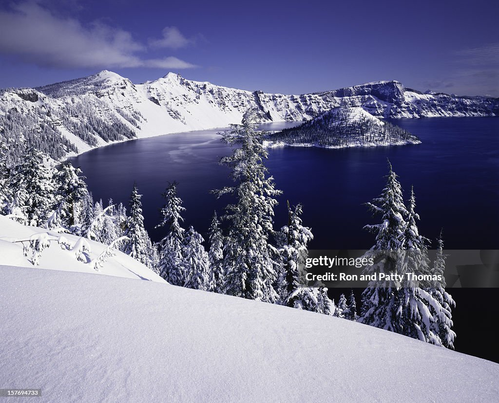 Inverno nel Parco Nazionale del lago Crater, Oregon
