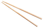 bamboo chopsticks isolated on white