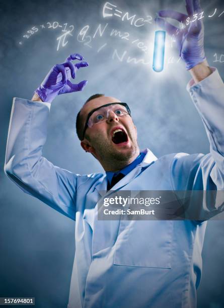 crazy science discovery - mad scientist stock pictures, royalty-free photos & images