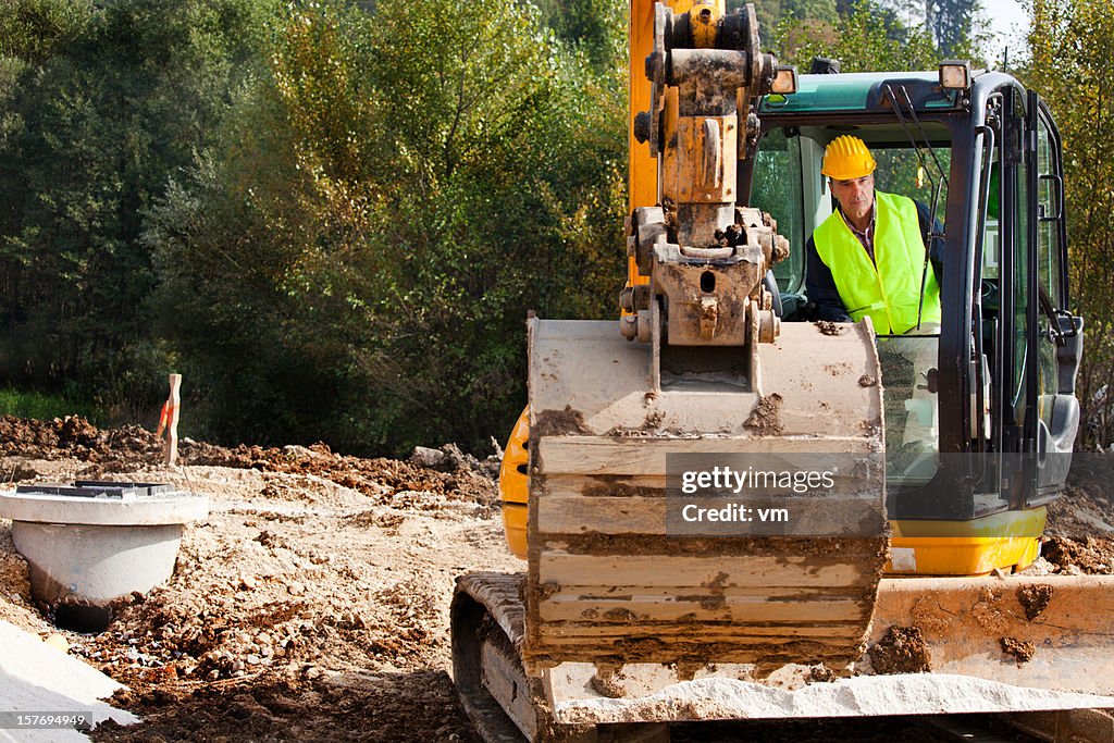 Excavator Driver on a Construction Site