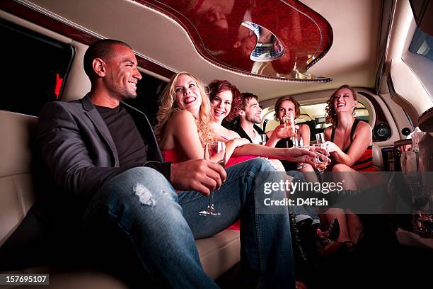 limo party - limousine stock pictures, royalty-free photos & images