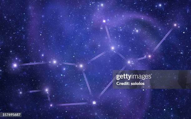 zodiacal constellations. virgo - virgo horoscope symbol stock pictures, royalty-free photos & images