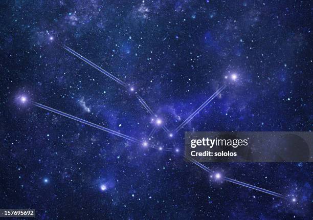 zodiacal costellazioni. toro-segno zodiacale - costellazione foto e immagini stock