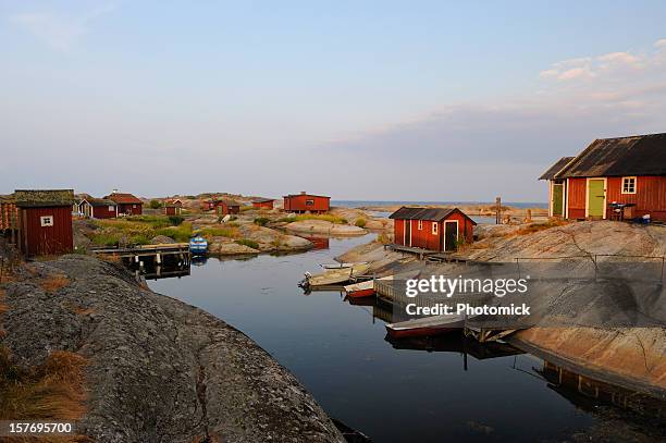 sunrise in the archipelago - archipelago sweden stock pictures, royalty-free photos & images