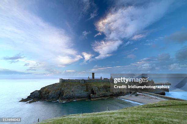 peel castle, isle of man - castle in uk stock pictures, royalty-free photos & images