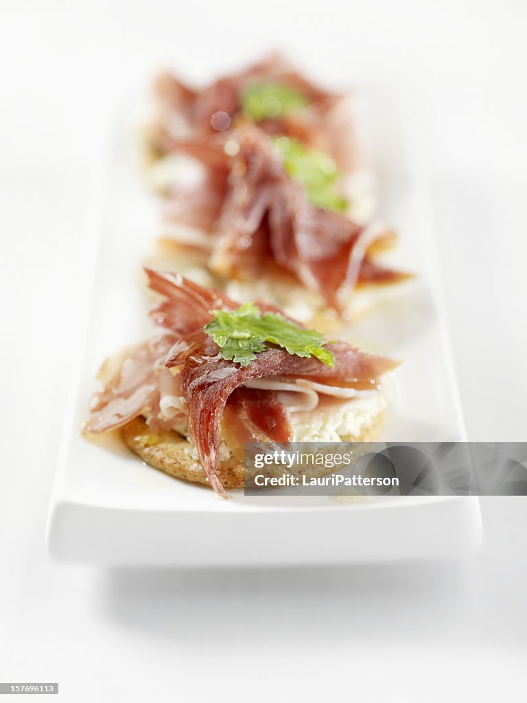 Prosciutto Canapes with Cream Cheese