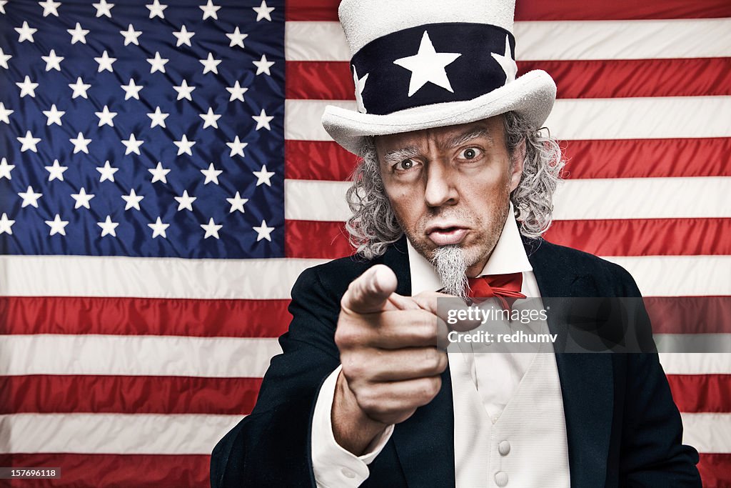 American Flag with Uncle Sam pointing at you