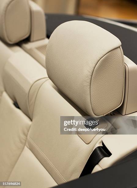 cabrio rear seats - leather seats car stock pictures, royalty-free photos & images