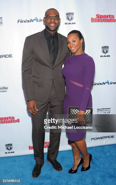 Sportsman of the Year LeBron James and Savannah Brinson attend the 2012 Sports Illustrated Sportsman of the Year award presentation at Espace on...