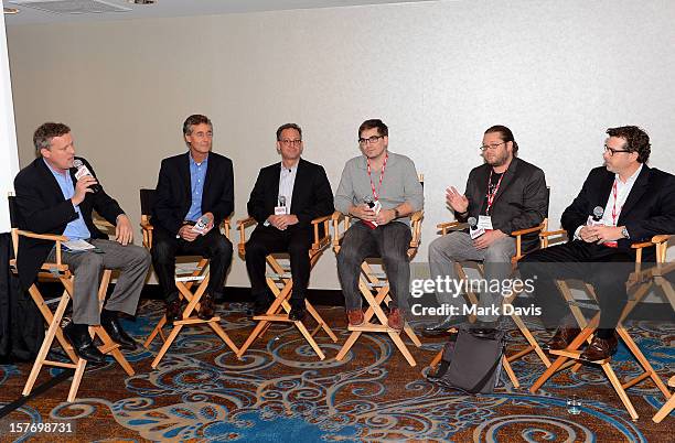 Moderator Ned Sherman, CEO & Publisher, Digital Media Wire, Inc., Randall Cox, President, RogueLife & RougeDigital, Relativity Media, John Penney,...