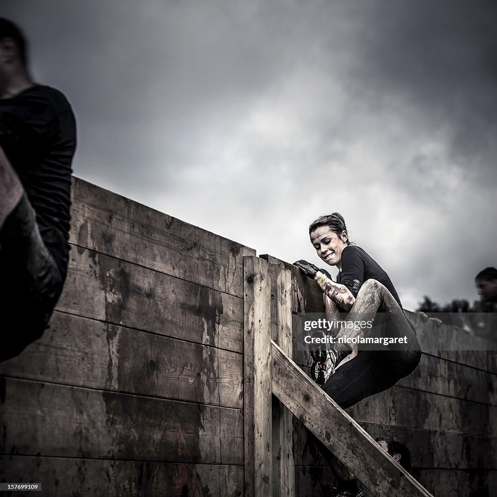 Determination: Female athlete in competition