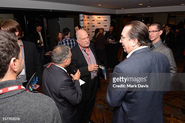 Guests attend a networking reception during the Future Of Film Summit: Finding Success In The Digital Age Produced By Variety And Digital Media Wire...