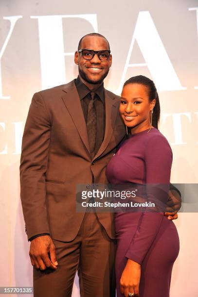 Sportsman of the Year LeBron James and Savannah Brinson attend the 2012 Sports Illustrated Sportsman of the Year award presentation at Espace on...