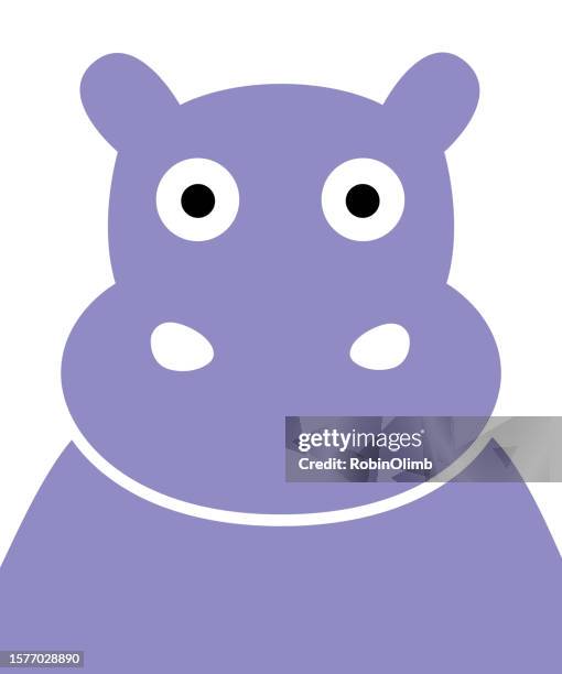 cute purple hippo - hippopotamus stock illustrations