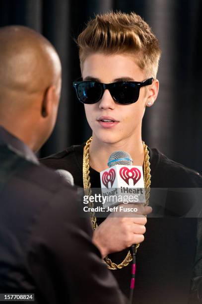 Justin Bieber attends Q102's Jingle Ball 2012 presented by XFINITY at the Wells Fargo Center on December 5, 2012 in Philadelphia, Pennsylvania.