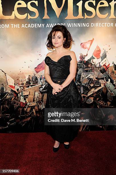 Helena Bonham Carter attends an after party following the World Premiere of 'Les Miserables' at The Roundhouse on December 5, 2012 in London, England.