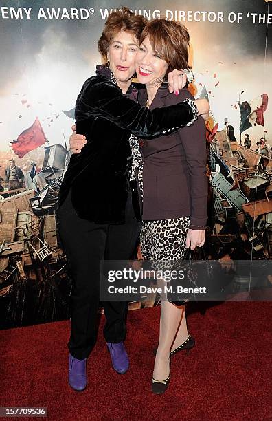 Maureen Lipman and Kathy Lette attend an after party following the World Premiere of 'Les Miserables' at The Roundhouse on December 5, 2012 in...