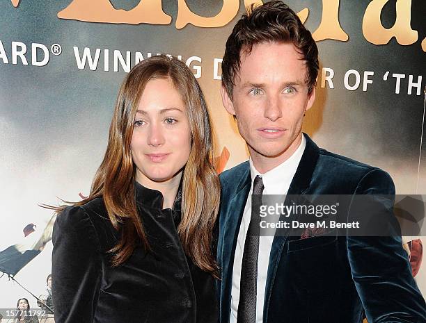 Eddie Redmayne and Hannah Bagshawe attend an after party following the World Premiere of 'Les Miserables' at The Roundhouse on December 5, 2012 in...