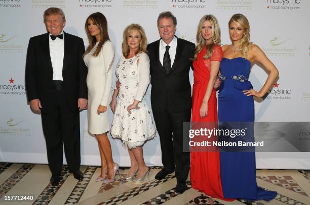 Donald Trump, Melania Trump, Kathy Hilton, Rick Hilton, Nicky Hilton and Paris Hilton attend European School Of Economics Foundation Vision And...