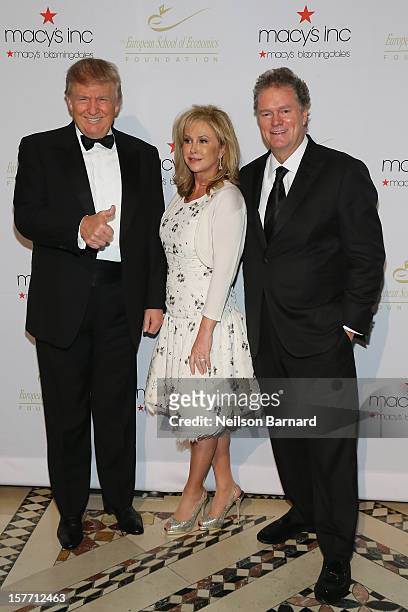 Donald Trump, Kathy Hilton and Rick Hilton attend European School Of Economics Foundation Vision And Reality Awards on December 5, 2012 in New York...