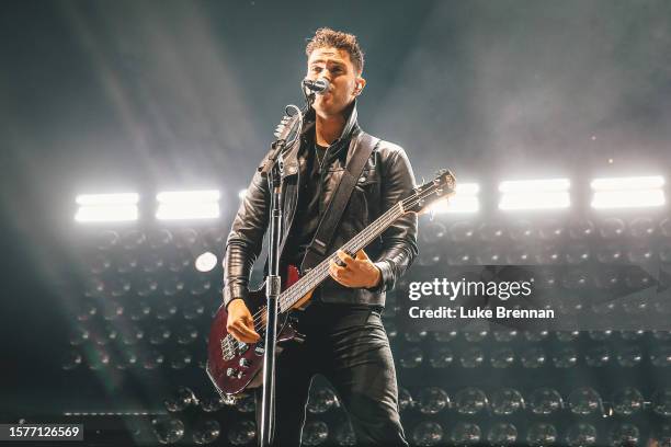 Mike Kerr of Royal Blood performs at Y Not Festival 2023 at Pikehall on July 28, 2023 in Matlock, England.