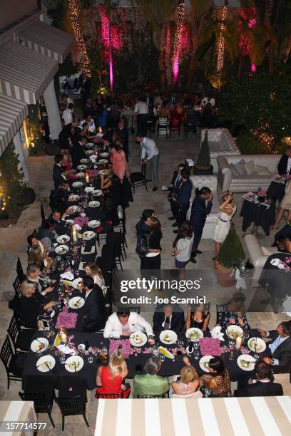 General view of atmosphere at the Haute Living and Roger Dubuis dinner hosted by Daphne Guinness at Azur on December 5, 2012 in Miami Beach, Florida.