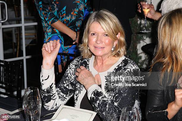 Martha Stewart attends the Haute Living and Roger Dubuis dinner hosted by Daphne Guinness at Azur on December 5, 2012 in Miami Beach, Florida.