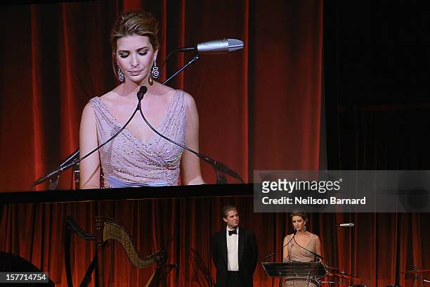 Ivanka Trump speaks during the European School Of Economics Foundation Vision And Reality Awards on December 5, 2012 in New York City.