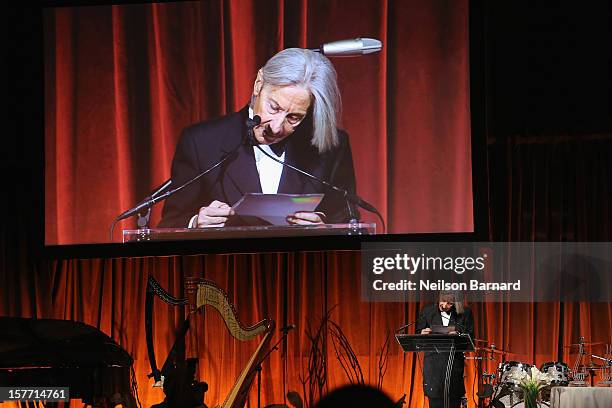 President Elio D'Anna speaks during the European School Of Economics Foundation Vision And Reality Awards on December 5, 2012 in New York City.