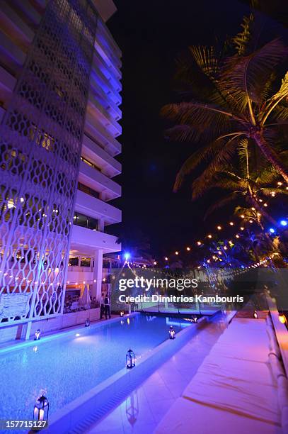General view of atmosphere at a dinner and auction hosted by CHANEL to benefit The Henry Street Settlement at Soho Beach House on December 5, 2012 in...