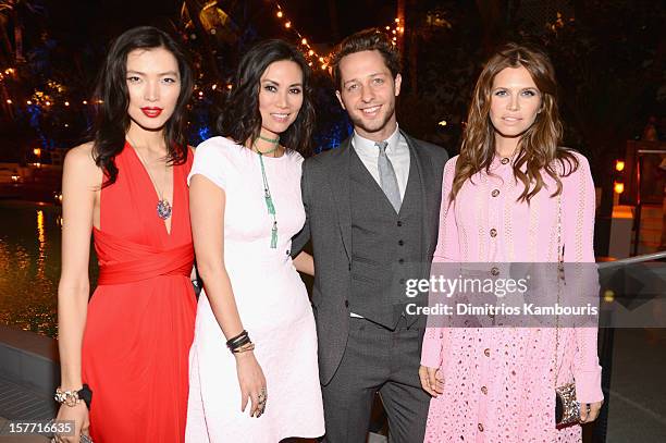 Wendi Murdoch, Derek Blasberg and Dasha Zhukova attend a dinner and auction hosted by CHANEL to benefit The Henry Street Settlement at Soho Beach...
