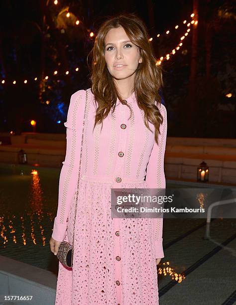 Dasha Zhukova attends a dinner and auction hosted by CHANEL to benefit The Henry Street Settlement at Soho Beach House on December 5, 2012 in Miami...