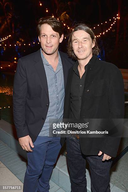 Neville Wakefield and Brandon Dugan attend a dinner and auction hosted by CHANEL to benefit the Henry Street Settlement at Soho Beach House on...
