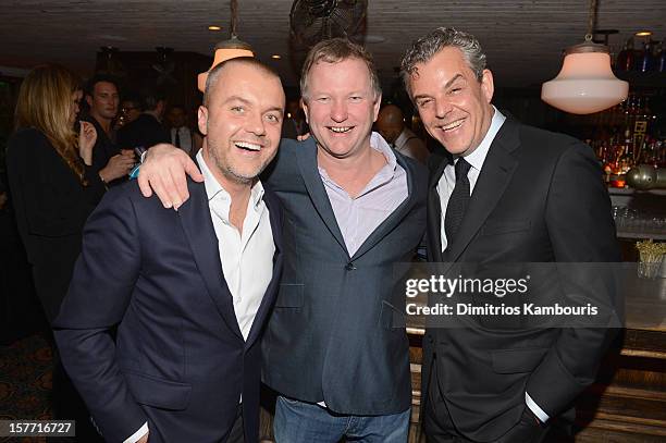 Of Soho House Martin Kuczmarsk, Founder of Soho House Nick Jones and actor Danny Huston attend a dinner and auction hosted by CHANEL to benefit the...