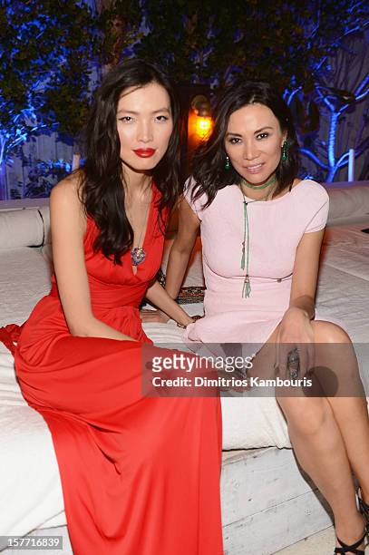 Xin Li and Wendi Murdoch attend a dinner and auction hosted by CHANEL to benefit the Henry Street Settlement at Soho Beach House on December 5, 2012...