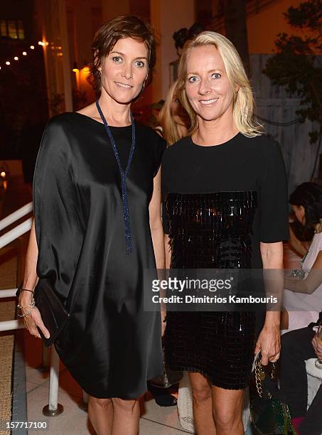 Carey Lowell and Linda Wells attend a dinner and auction hosted by CHANEL to benefit the Henry Street Settlement at Soho Beach House on December 5,...