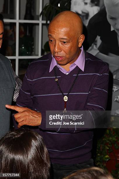 Russell Simmons attends the Haute Living and Roger Dubuis dinner hosted By Daphne Guinness at Azur on December 5, 2012 in Miami Beach, Florida.