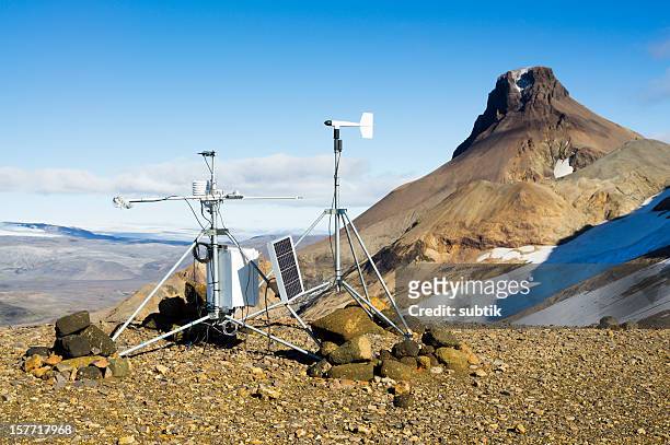 weather station in iceland - weather station stock pictures, royalty-free photos & images