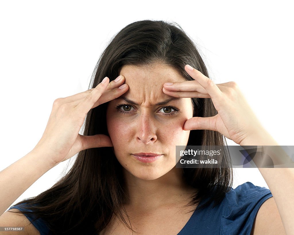 Young woman is concentrating