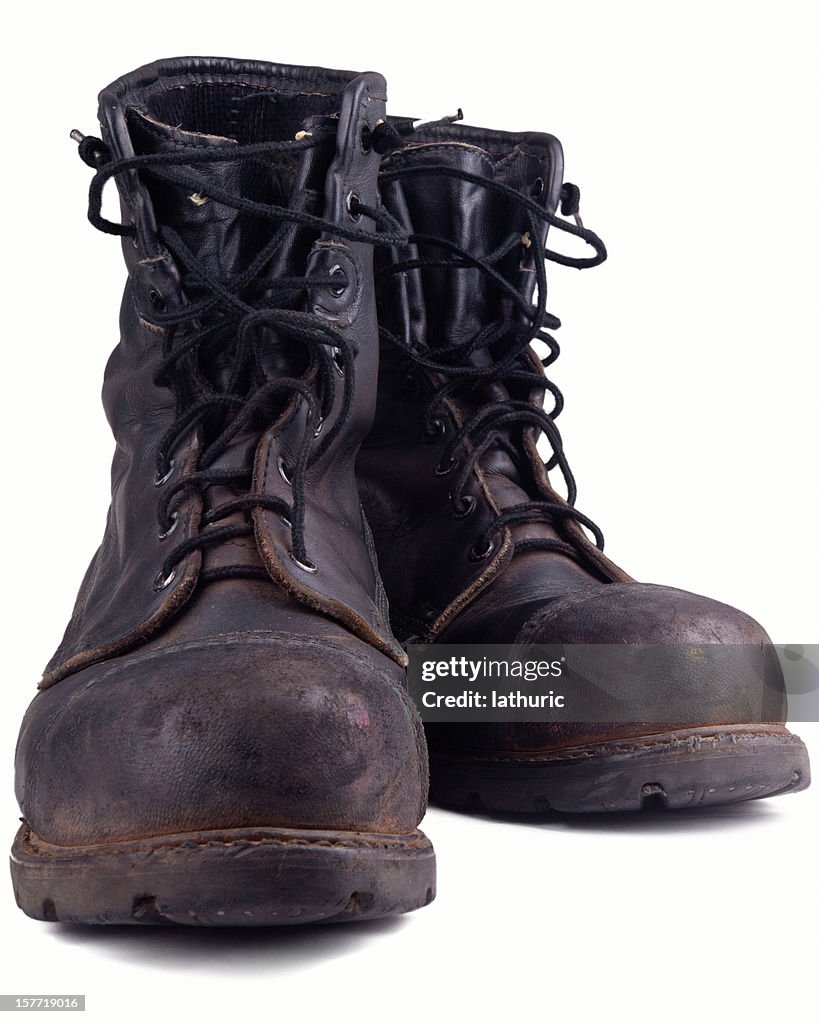Dirty old combat boot
