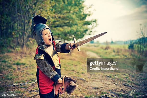 battle in the wood - child horse stock pictures, royalty-free photos & images