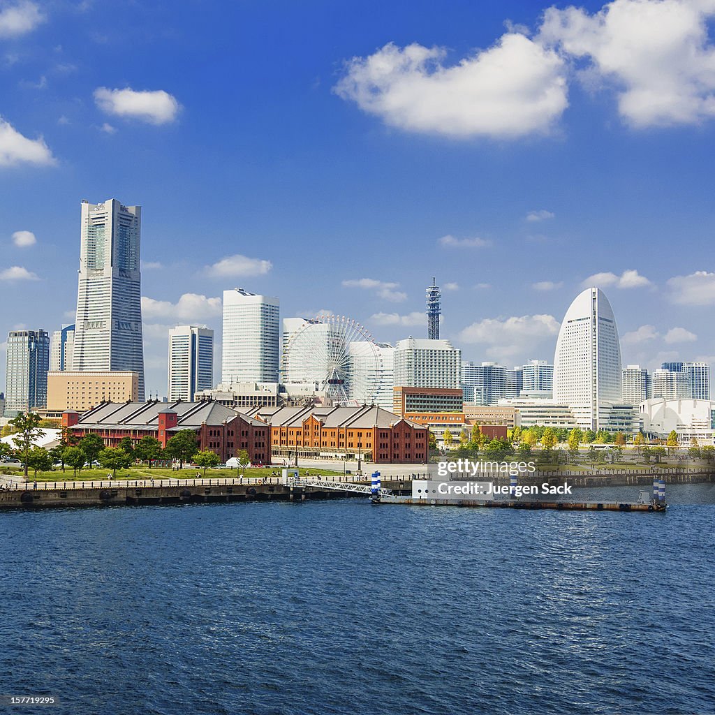 Cityscape of Minato Mirai 21 district in Yokohama, Japan