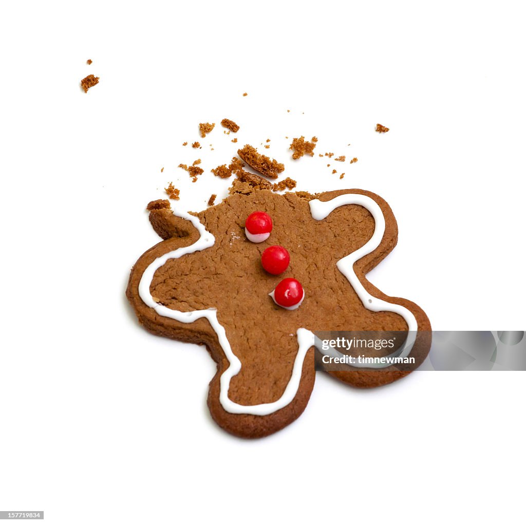 Headless Gingerbread Man Isolated on White Background