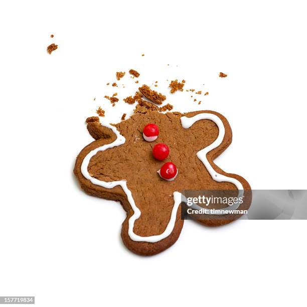 headless gingerbread man isolated on white background - gingerbread men 個照片及圖片檔