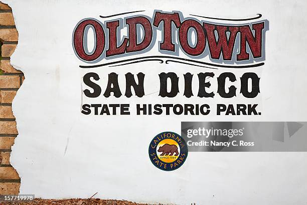 la antigua ciudad de san diego señal de bienvenida - old town san diego fotografías e imágenes de stock