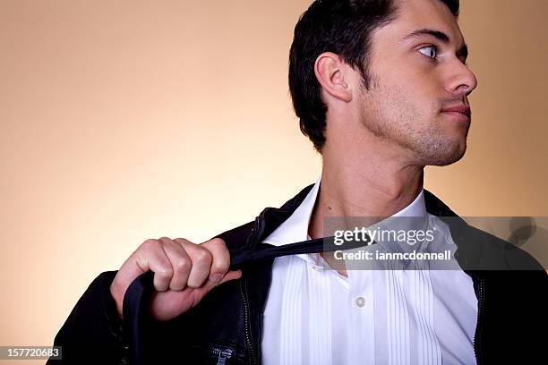 man with loose tie - tie strip stock pictures, royalty-free photos & images