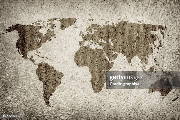 grunge world map - old world map stock pictures, royalty-free photos & images